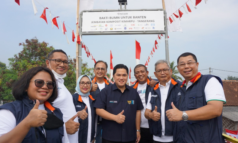 Resmikan Jembatan di Banten, Erick Thohir: Ini Wujud BUMN Peduli